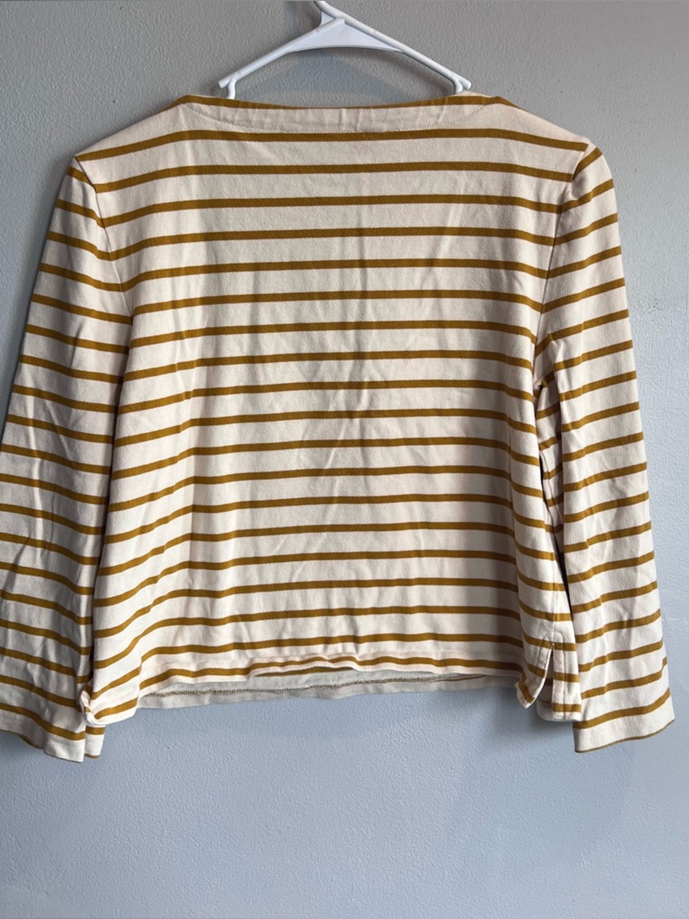 Veronica Beard Hovey Striped Mariner Pullover Saffron Yellow Cream M - Picture 8 of 8